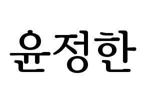 KPOP idol SEVENTEEN  정한 (Yoon Jung-han, JEONGHAN) Printable Hangul name fan sign, fanboard resources for LED Normal