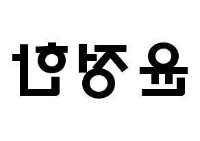 KPOP idol SEVENTEEN  정한 (Yoon Jung-han, JEONGHAN) Printable Hangul name fan sign & fan board resources Reversed