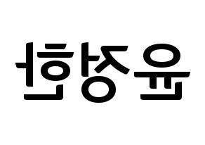 KPOP idol SEVENTEEN  정한 (Yoon Jung-han, JEONGHAN) Printable Hangul name fan sign, fanboard resources for concert Reversed