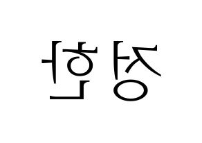 KPOP idol SEVENTEEN  정한 (Yoon Jung-han, JEONGHAN) Printable Hangul name fan sign & fan board resources Reversed