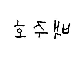KPOP idol SF9  주호 (Baek Ju-ho, Zuho) Printable Hangul name fan sign, fanboard resources for light sticks Reversed