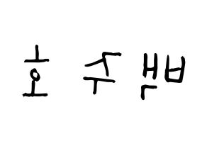 KPOP idol SF9  주호 (Baek Ju-ho, Zuho) Printable Hangul name Fansign Fanboard resources for concert Reversed