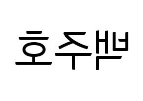 KPOP idol SF9  주호 (Baek Ju-ho, Zuho) Printable Hangul name fan sign, fanboard resources for light sticks Reversed