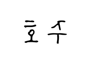 KPOP idol SF9  주호 (Baek Ju-ho, Zuho) Printable Hangul name fan sign, fanboard resources for LED Reversed