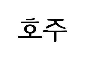KPOP idol SF9  주호 (Baek Ju-ho, Zuho) Printable Hangul name fan sign, fanboard resources for LED Reversed