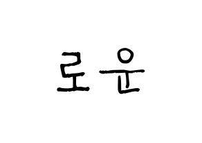 KPOP idol SF9  로운 (Kim Seok-woo, Rowoon) Printable Hangul name fan sign, fanboard resources for light sticks Normal