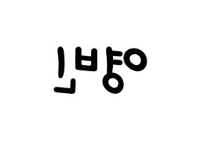 KPOP idol SF9  영빈 (Kim Young-bin, Youngbin) Printable Hangul name fan sign, fanboard resources for light sticks Reversed