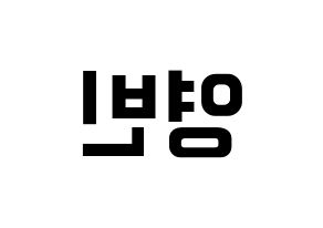 KPOP idol SF9  영빈 (Kim Young-bin, Youngbin) Printable Hangul name fan sign, fanboard resources for concert Reversed