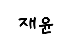 KPOP idol SF9  재윤 (Lee Jae-yoon, Jaeyoon) Printable Hangul name fan sign, fanboard resources for light sticks Normal