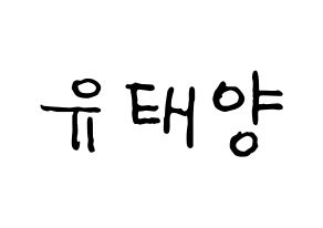 KPOP idol SF9  태양 (Yoo Tae-yang, Taeyang) Printable Hangul name fan sign, fanboard resources for concert Normal