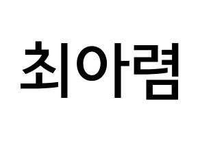 KPOP idol SHA SHA  아렴 (Choi A-ryeom, Aryeom) Printable Hangul name Fansign Fanboard resources for concert Normal