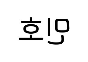 KPOP idol SHINee  민호 (Choi Min-ho, Minho) Printable Hangul name Fansign Fanboard resources for concert Reversed