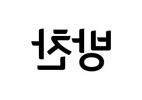 KPOP idol Stray Kids  방찬 (Christopher Bang, Bang Chan) Printable Hangul name fan sign, fanboard resources for concert Reversed