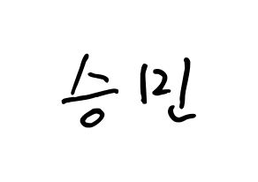 KPOP idol Stray Kids  승민 (Kim Seung-min, Seungmin) Printable Hangul name fan sign, fanboard resources for concert Normal