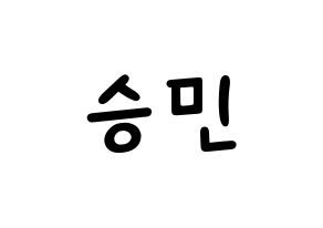 KPOP idol Stray Kids  승민 (Kim Seung-min, Seungmin) Printable Hangul name fan sign, fanboard resources for light sticks Normal