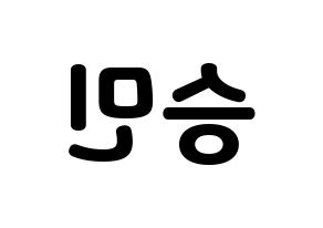 KPOP idol Stray Kids  승민 (Kim Seung-min, Seungmin) Printable Hangul name fan sign & fan board resources Reversed
