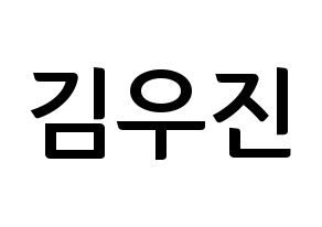 KPOP idol Stray Kids  우진 (Kim Woo-jin, Woojin) Printable Hangul name fan sign, fanboard resources for concert Normal