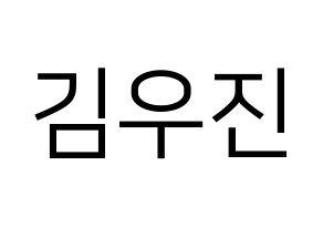 KPOP idol Stray Kids  우진 (Kim Woo-jin, Woojin) Printable Hangul name fan sign, fanboard resources for LED Normal