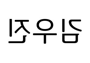 KPOP idol Stray Kids  우진 (Kim Woo-jin, Woojin) Printable Hangul name fan sign, fanboard resources for LED Reversed