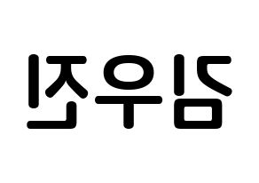 KPOP idol Stray Kids  우진 (Kim Woo-jin, Woojin) Printable Hangul name fan sign, fanboard resources for concert Reversed