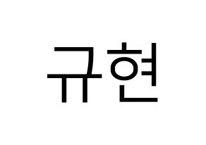 KPOP idol Super Junior  규현 (Cho Kyu-Hyun, Kyuhyun) Printable Hangul name fan sign, fanboard resources for LED Normal