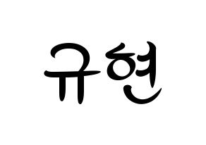KPOP idol Super Junior  규현 (Cho Kyu-Hyun, Kyuhyun) Printable Hangul name fan sign, fanboard resources for concert Normal