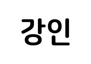 KPOP idol Super Junior  강인 (Kim Young-Woon, Kangin) Printable Hangul name fan sign, fanboard resources for concert Normal