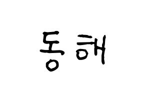 KPOP idol Super Junior  동해 (Lee Dong-Hae, Donghae) Printable Hangul name fan sign, fanboard resources for concert Normal