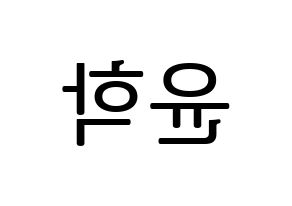 KPOP idol Supernova  윤학 (Jung Yun-hak, YoonHak) Printable Hangul name fan sign, fanboard resources for LED Reversed