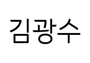 KPOP idol Supernova  광수 (Kim Kwang-soo, KwangSoo) Printable Hangul name fan sign, fanboard resources for light sticks Normal