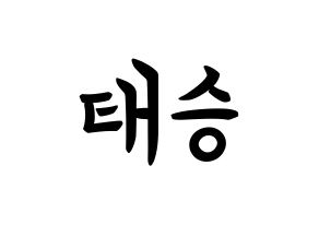 KPOP idol TEEN TEEN  이태승 (Lee Tae-seung, Lee Tae-seung) Printable Hangul name fan sign, fanboard resources for concert Normal