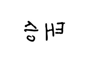 KPOP idol TEEN TEEN  이태승 (Lee Tae-seung, Lee Tae-seung) Printable Hangul name fan sign, fanboard resources for concert Reversed