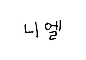 KPOP idol TEEN TOP  니엘 (An Daniel, Niel) Printable Hangul name fan sign, fanboard resources for light sticks Normal