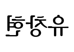 KPOP idol TEEN TOP  리키 (Yoo Chang-hyun, Ricky) Printable Hangul name fan sign, fanboard resources for LED Reversed