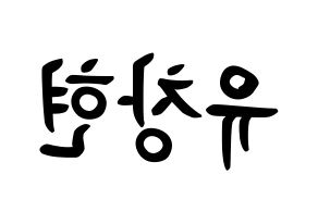 KPOP idol TEEN TOP  리키 (Yoo Chang-hyun, Ricky) Printable Hangul name fan sign, fanboard resources for concert Reversed
