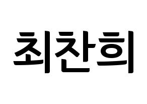 KPOP idol THE BOYZ  뉴 (Choi Chan-hee, New) Printable Hangul name fan sign, fanboard resources for concert Normal