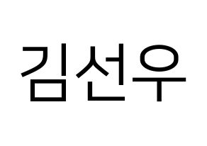 KPOP idol THE BOYZ  선우 (Kim Sun-woo, Sunwoo) Printable Hangul name fan sign, fanboard resources for LED Normal