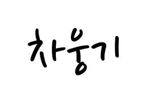 KPOP idol TOO  웅기 (Cha Woong-gi, Woonggi) Printable Hangul name fan sign, fanboard resources for LED Normal