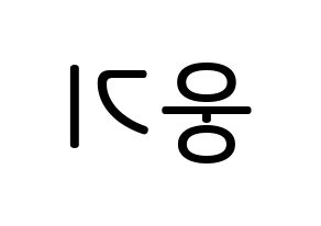 KPOP idol TOO  웅기 (Cha Woong-gi, Woonggi) Printable Hangul name Fansign Fanboard resources for concert Reversed