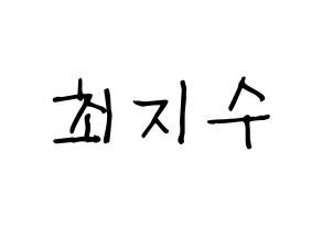 KPOP idol TOO  지수 (Choi Ji-su, Jisu) Printable Hangul name fan sign, fanboard resources for light sticks Normal