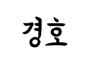 KPOP idol TOO  경호 (Jang Kyung-ho, Kyungho) Printable Hangul name fan sign, fanboard resources for concert Normal