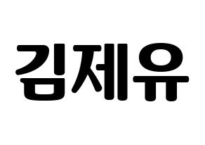 KPOP idol TOO  제이유 (Kim Je-you, J.You) Printable Hangul name fan sign, fanboard resources for light sticks Normal