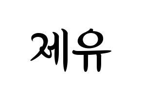 KPOP idol TOO  제이유 (Kim Je-you, J.You) Printable Hangul name fan sign, fanboard resources for concert Normal