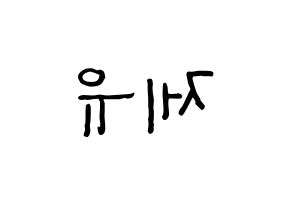 KPOP idol TOO  제이유 (Kim Je-you, J.You) Printable Hangul name fan sign, fanboard resources for concert Reversed