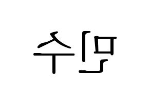 KPOP idol TOO  민수 (Kim Min-su, Minsu) Printable Hangul name fan sign & fan board resources Reversed