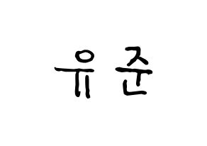KPOP idol TRITOPS  장유준 (Jang Yoo-jun, Yoojun) Printable Hangul name fan sign, fanboard resources for concert Normal