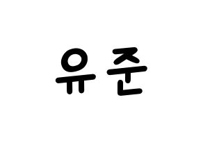 KPOP idol TRITOPS  장유준 (Jang Yoo-jun, Yoojun) Printable Hangul name fan sign, fanboard resources for light sticks Normal