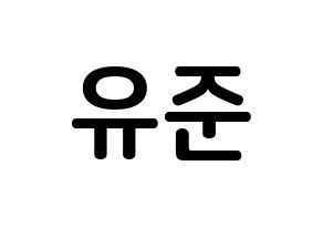 KPOP idol TRITOPS  장유준 (Jang Yoo-jun, Yoojun) Printable Hangul name fan sign, fanboard resources for concert Normal