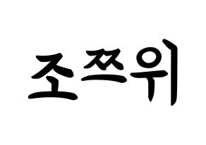 KPOP idol Twice  쯔위 (Chou Tzu-yu, Tzuyu) Printable Hangul name fan sign, fanboard resources for concert Normal