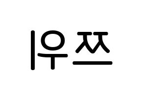 KPOP idol Twice  쯔위 (Chou Tzu-yu, Tzuyu) Printable Hangul name Fansign Fanboard resources for concert Reversed